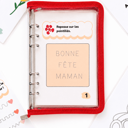 Classeur d'activités spécial "Fête des mamans" A5 réutilisable 3-6 ans - 15 pages plastifiées